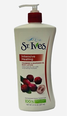St. Ives Intensive Healing Body Cranberry & Grapeseed Oil Body Lotion 21 oz New