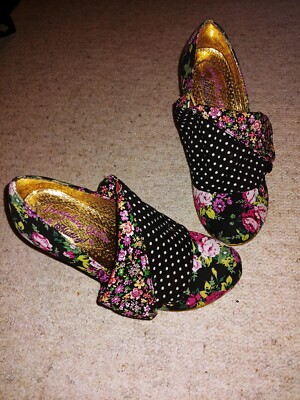 Irregular Choice Pumps Vintage Ankle Pin Up Kawaii Flower Power Rockabilly 38