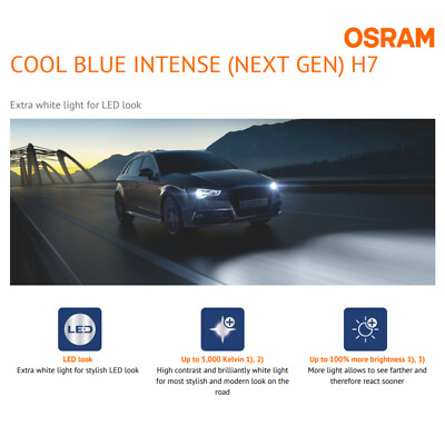 Osram H7 Cool Blue Intense NEXT Gen Halogen Headlight Bulbs 64210CBN Pack Of 2 E - Foto 10