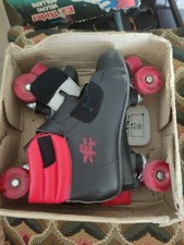 Roller Skates Flyers EZ Rider black with red Wheels Kids Sz 4