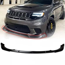 For 2014-2021 Jeep Grand Cherokee SRT Trackhawk Glossy Black Front Bumper Lip