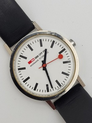 Mondaine SBB CFF FFS Ecoquartz Official Swiss Railways Watch New Battery 33mm