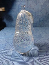 LARGE SEGUSO MURANO BLOWN GLASS CONTROLLED BUBBLE PEAR