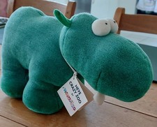 Heye Crazy Zoo Mordillo Hippo Nilpferd 1997 Plüsch Kuscheltier grün B 34  H 21
