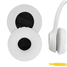 Geekria Protein Leather Ear Pads for Logitech H390 Headphones White