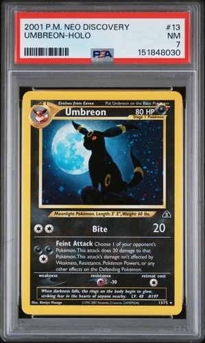 2001 POKEMON NEO DISCOVERY #13 UMBREON-HOLO PSA 7