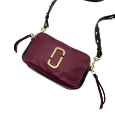 Marc Jacobs Snapshot Shoulder Bag Grained Leather Bicolor Bordeaux Used