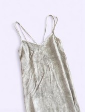 Aerie Modal Slip Dress Concrete Grey Tie Dye Slit Midi Dress Size S Minimal