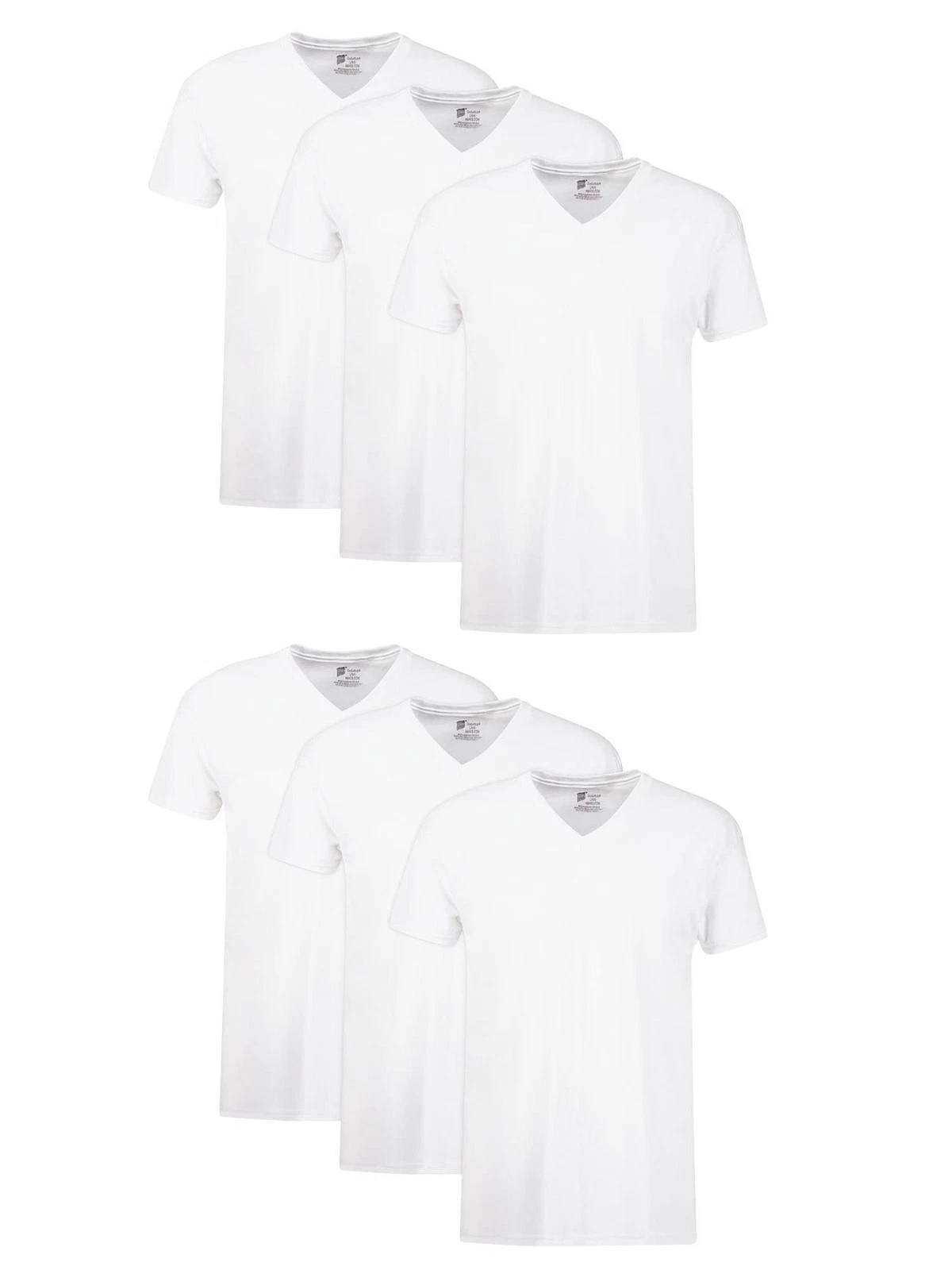 Hanes Mens Cotton, Moisturewicking Vneck Tee Undershirts, Multiple Packs And