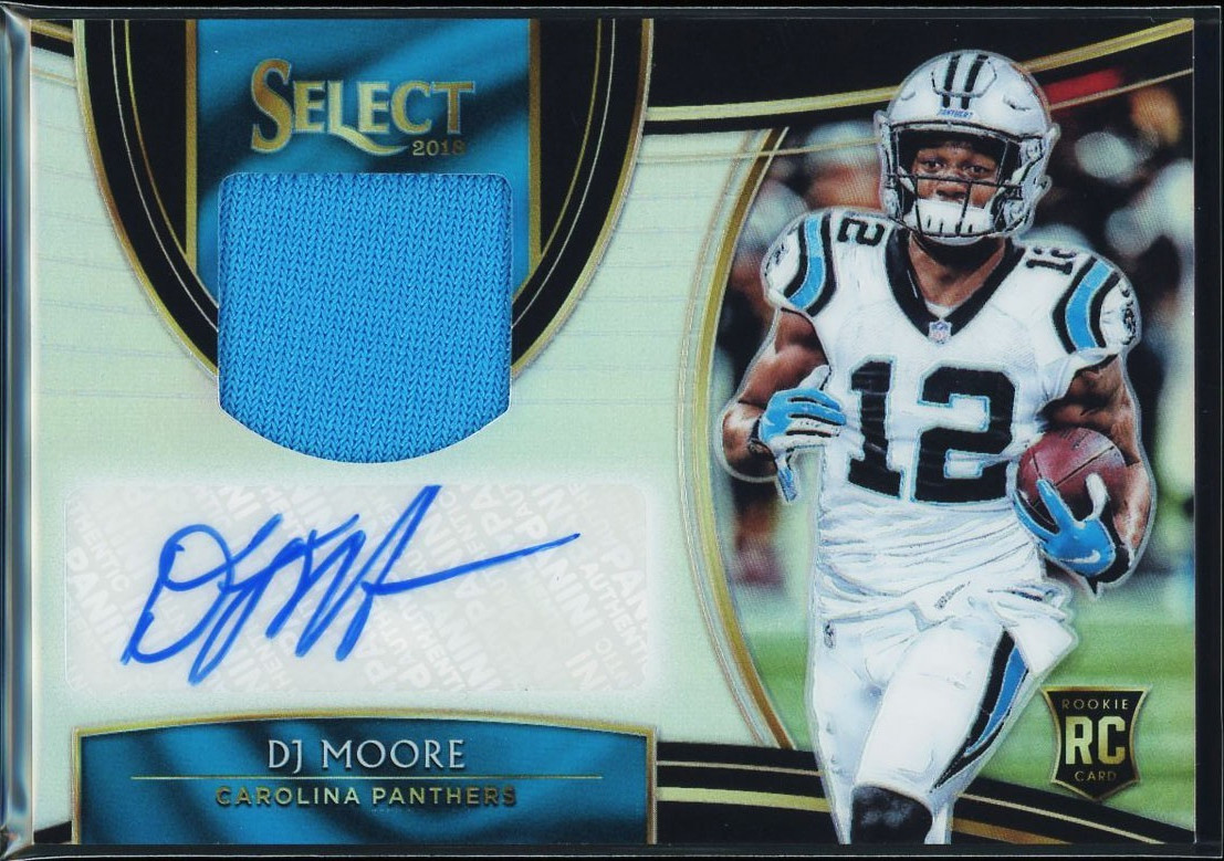DJ Moore 2018 Panini Select #RM-DJ Silver Prizm Rookie Patch Auto /99