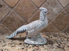 Royal Haeger pottery pheasant featuring white glaze and 22K gold 8"x6.5"