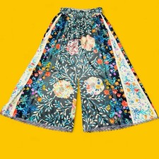 Johnny Was Women XL Kashim Rachel Wide Leg Silk Blend Cottagecore Palazzo Pants