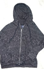 American Eagle Outfitter Women's Heather Gray Knit Hoodie Zip Sweater L Large