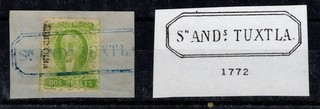 Mexico Vera Cruz 3 Used on Piece Blue Cancel