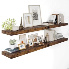 12" Deep Floating Shelves for Wall 55" Long, Wall Shelves for Living Room Bed...