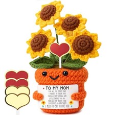 Mini Sentimental Gifts for Mom   Handmade Crochet Sunflower Mothers to my mom