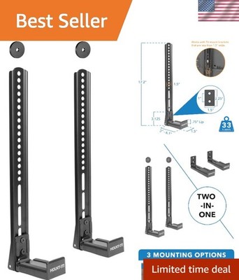 Universal Soundbar Mount: 2-in-1 Bracket for TV or Wall Installation, Black