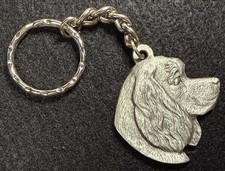 I Love My Cocker Spaniel Keychain Rawcliffe Pewter 1982 Vintage Signed Good Cond