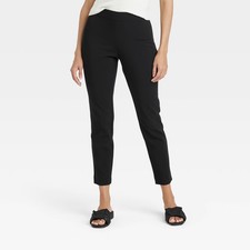 Women High-Rise Skinny Ankle Pull-On Pants - A New Day Black 4