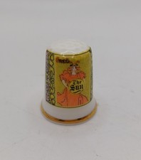 Rare The Sun Newspaper Thimble Advertising Collectable Curio Cabinet Miniature