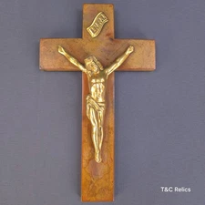 Vintage Butterscotch Bakelite Crucifix Cross Large Jesus Christ 202g 8.25x4.75"