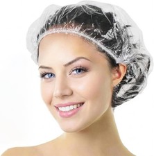 Shower Cap Disposable, 50 PCS Bath Caps Larger Thick Clear Waterproof Plastic