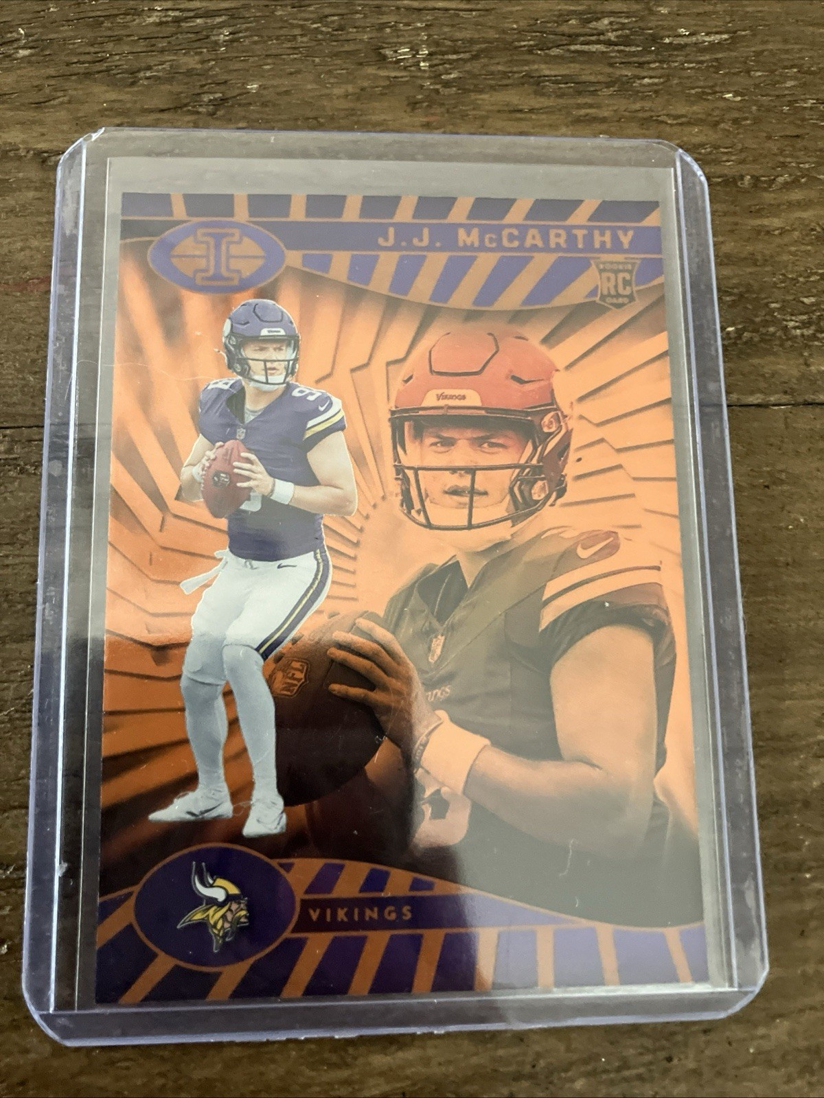 2024 Panini Illusions - J.J. McCarthy #100 Trophy Collection Orange (RC)