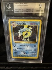 Gyarados Unlimited Holo Base Set Graded Bgs 9 Pokemon Card- Mint