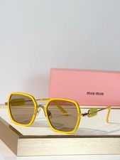 MIU MIU MU 7417S Yellow Square Sunglasses Brown Gradient Lenses 54-19-145