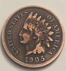 1905 Indian Head Cent Penny Bold LIBERTY Dramatic Two-Tone Toning BN147