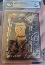 1996-97 Topps Finest KOBE BRYANT #74 With Coating Rookie RC Card PSA 8.5 LAKERS. rookie card picture