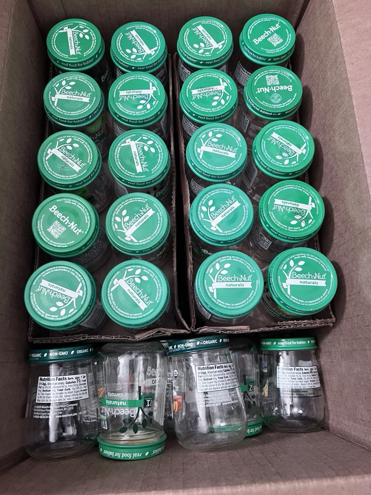 70 Empty Baby Food Jars Beechnut 4oz Jars
Opens in a new window or tab