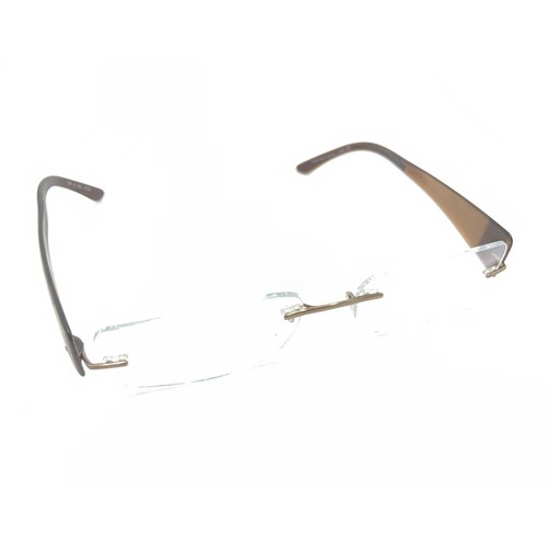 Silhouette 7599 40 6055 Brown Rimless Eyeglasses Frames 17-40 Titanium