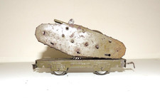 MARX TIN O GAUGE #572 PREWAR ARMY SUPPLY TRAIN FLATCAR W/TANK