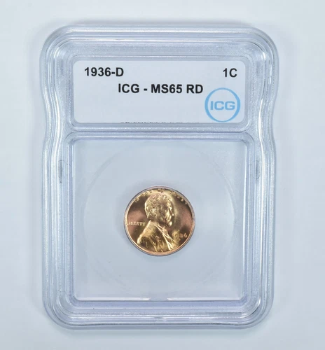 1936-D Lincoln Wheat Cent MS65 RD ICG