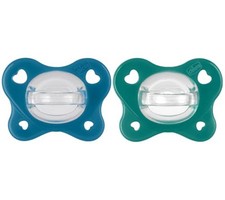 Bean Dual Soft Rubber, Silicone Pacifier 16-36 Months, Bicolor, Set of G...