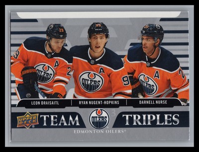 2020-21 Upper Deck Hockey #TT-E2 Draisaitl /Nugent-Hopkins / Nurse Team Triples