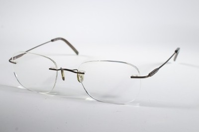 Emporium Brille Smart Earth Herren Grau Randlos Metall Eyewear Brille Brillengestell