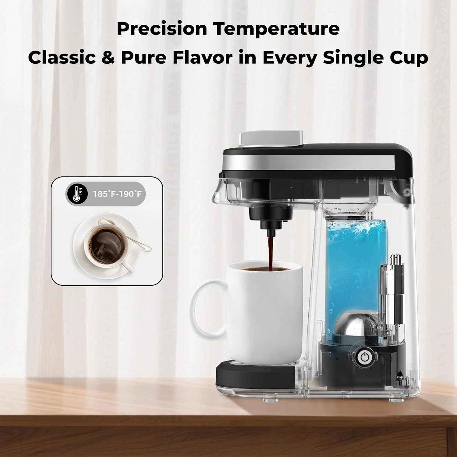 BPA-Free Single Serve Coffee Brewer for Quick 12oz Brews - Travel Friendly