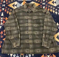 Vintage John Rich And Bros Woolrich Flannel Work Field Overcoat Bull Print XL
