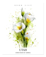 Floral Watercolor Wall Art Poster - Sego Lily Design Premium Quality