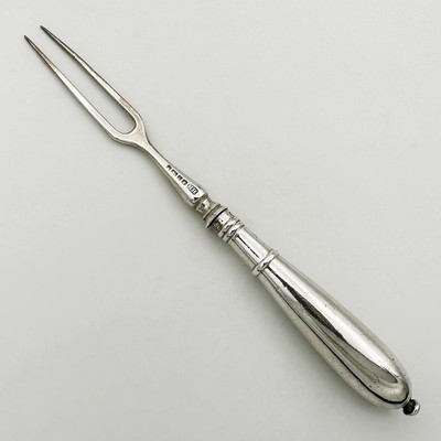 ANTIKE FLEISCHGABEL STERLINGSILBER Sheffield 1882 Harrison Brothers & Howson
