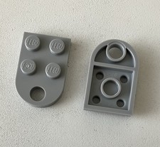 LEGO 2x Plate 2x2 Extended Round Side w/ Hole, Coupling LIGHT BLUISH GRAY 3176