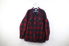 Vintage 70s Streetwear Mens XLT Wool Blend Quilted Button Shirt Jacket Jac Shirt