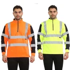Hi Vis 2 Tone Construction Safety Workwear Rugby Shirt Traffic Visibility Jumper