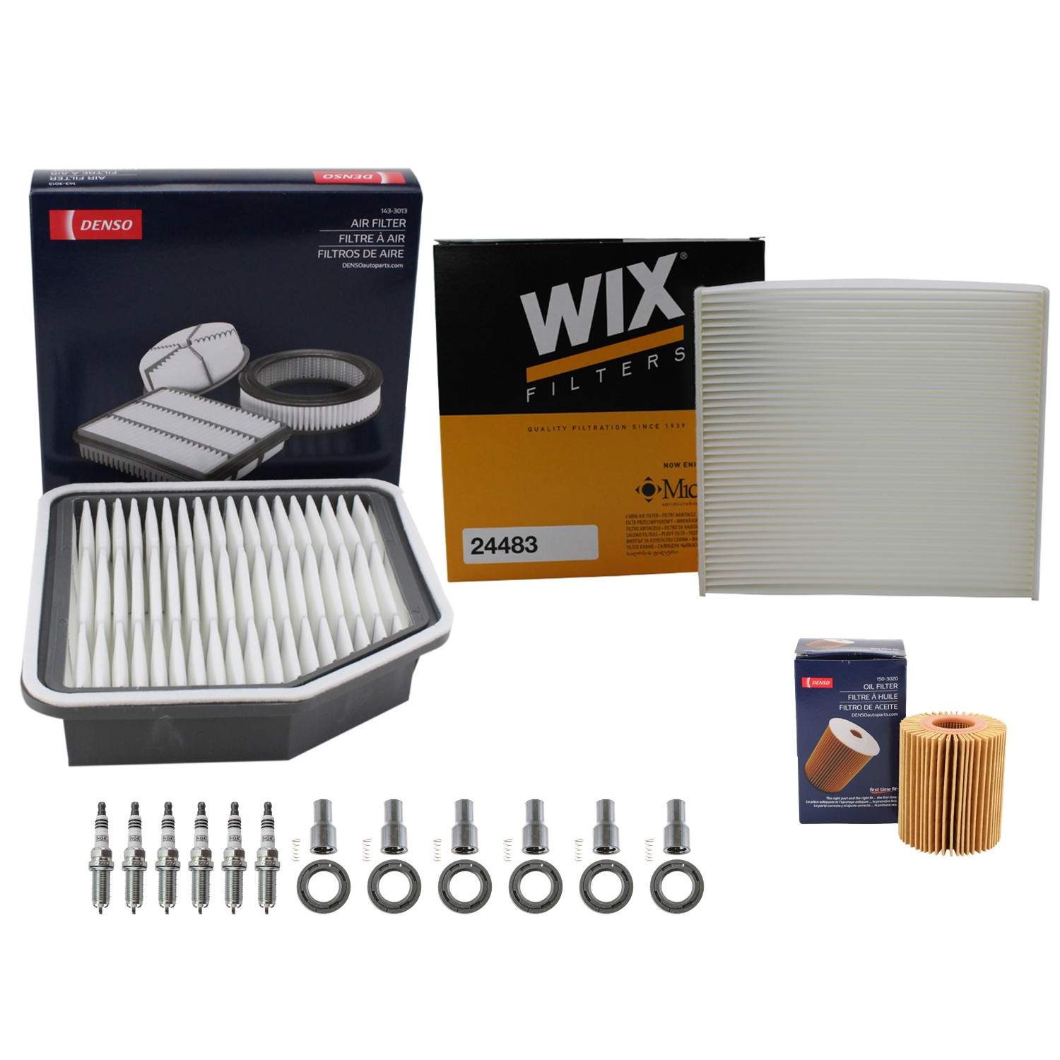 Denso Tune Up Kit NGK 6 Spark Plugs  Boots Kit for GS350 IS250 IS350 Base C V6