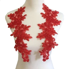 2pairs Lace Embroidery Big Flower Patch Children's Wedding Dress Costume DIY ...