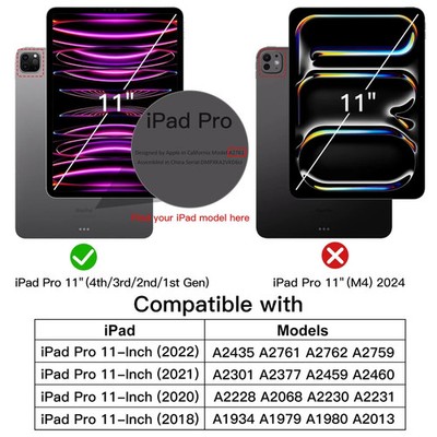 Case for iPad Pro 11-Inch, 2022/2021/2020/2018 Model, Auto Wake/Sleep