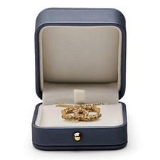 Premium Leather Necklace Pendant Box Velvet Interior Earring/Pendant Box