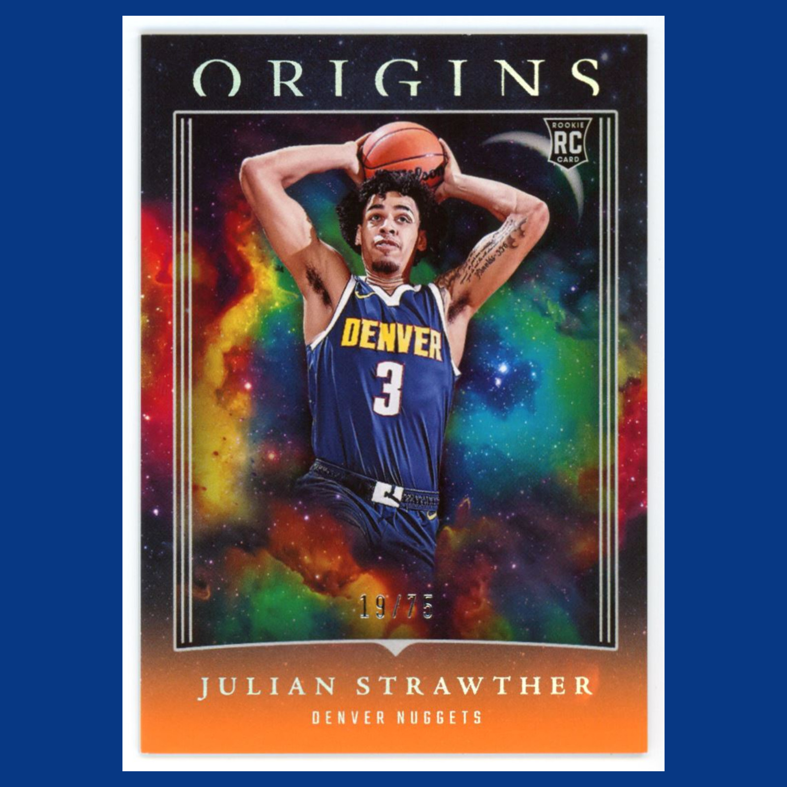 Julian Strawther 2023/24 Panini Origins Orange Rookie Denver Nuggets # 50 /75